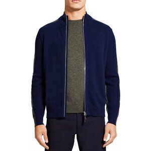 Theory Cashmere Colorblock Full Zip Cardigan Sweater Size XL